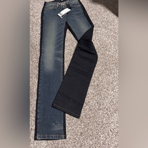 D&G Denim - D&G Two tone jeans / front blue - back black / size 25 BNWT
